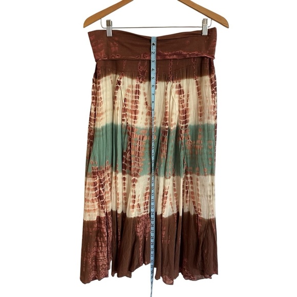 Cute Options Womens Large Tie Dye Gauzy Maxi Skirt Boho Western Beachy Brown - Picture 2 of 6